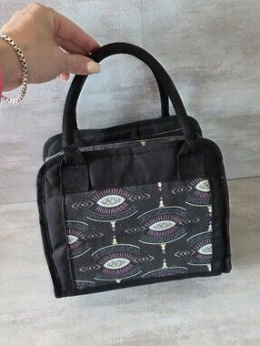 Fit & Fresh Black Patterned Insulated Lunch Bag